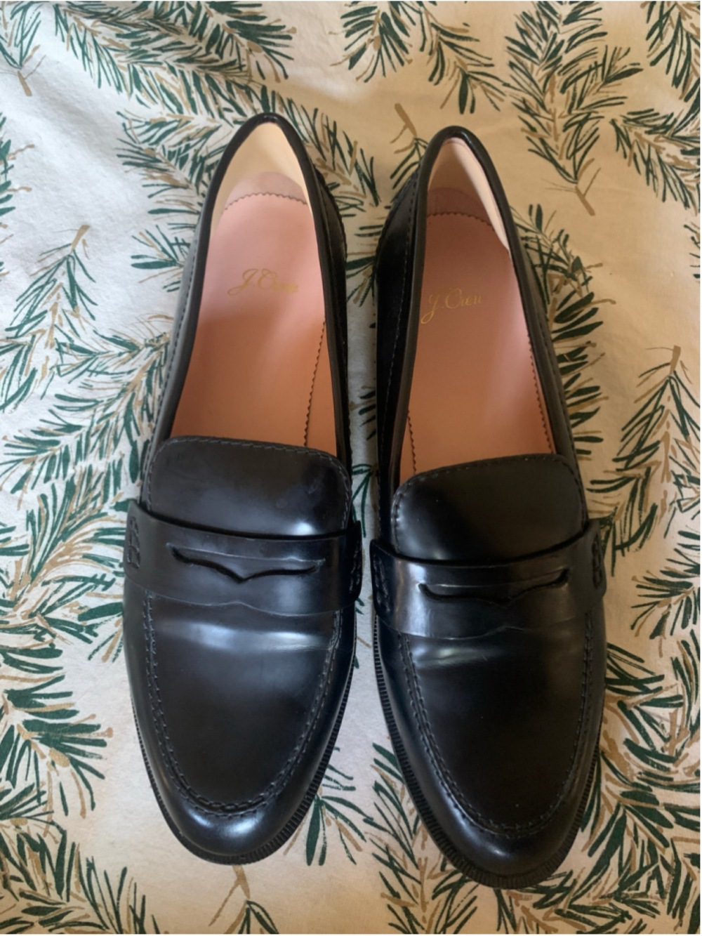Women's J.Crew Black Leather Aademy Penny Loafers Size 10 Preppy Office Casual